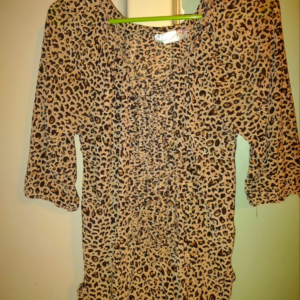 Lady Noie Leopard  Boho print‎ blouse